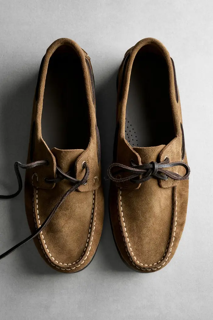 Scarpa Nautica In Pelle - Marrone - - Massimo Dutti - Male