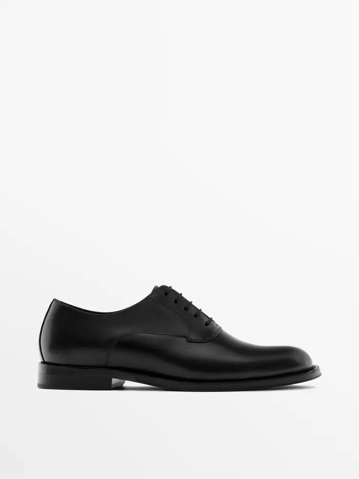 Massimo Dutti Scarpa Pelle Elegante - Nero - - - Maschile
