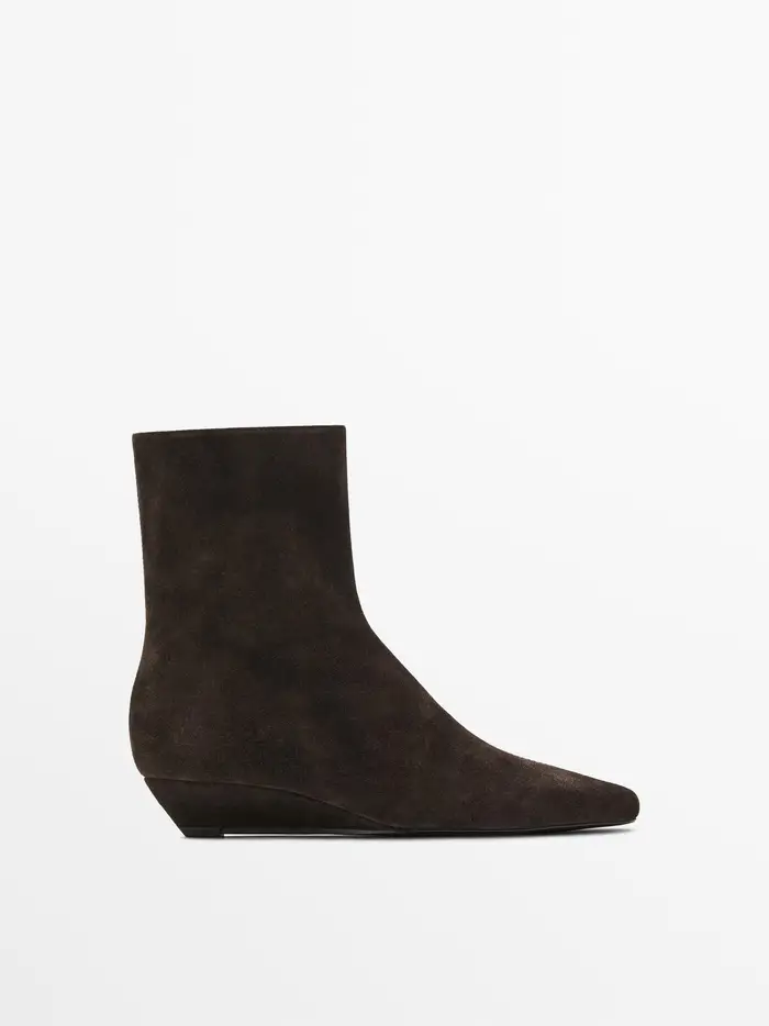 Massimo Dutti Stivaletti Con Tacco E Zeppa - Marrone - - - Femminile