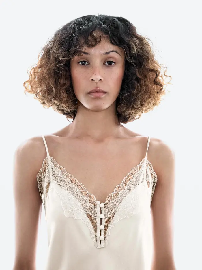 Top Lingerie Con Bottoni - Ghiaccio - - Massimo Dutti - Femminile