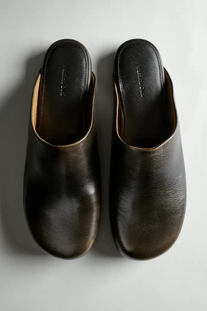 Zoccolo Slingback In Pelle - Marrone - - Massimo Dutti - Female