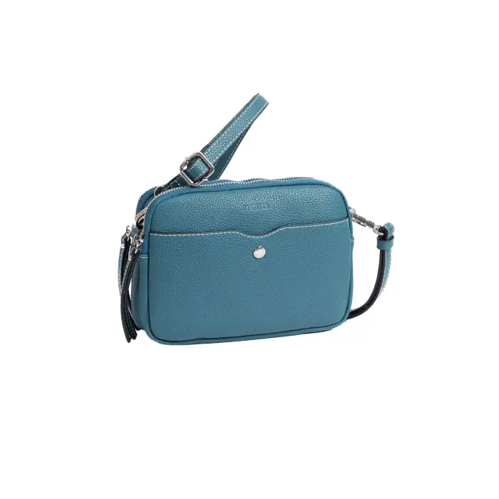 Borsa a tracolla con doppia chiusura donna Matties Bags Bleu