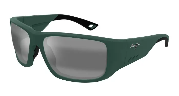 Uomo Maui Jim MJ0664SA 003 Occhiali da sole Iniettato Verde Grigio Squadrata