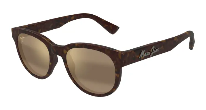 Uomo Maui Jim MJ0668S 002 Occhiali da sole Iniettato Havana Bronzo Rotonda