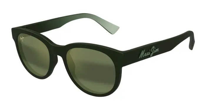 Uomo Maui Jim MJ0668S 004 Occhiali da sole Iniettato Verde Verde Rotonda