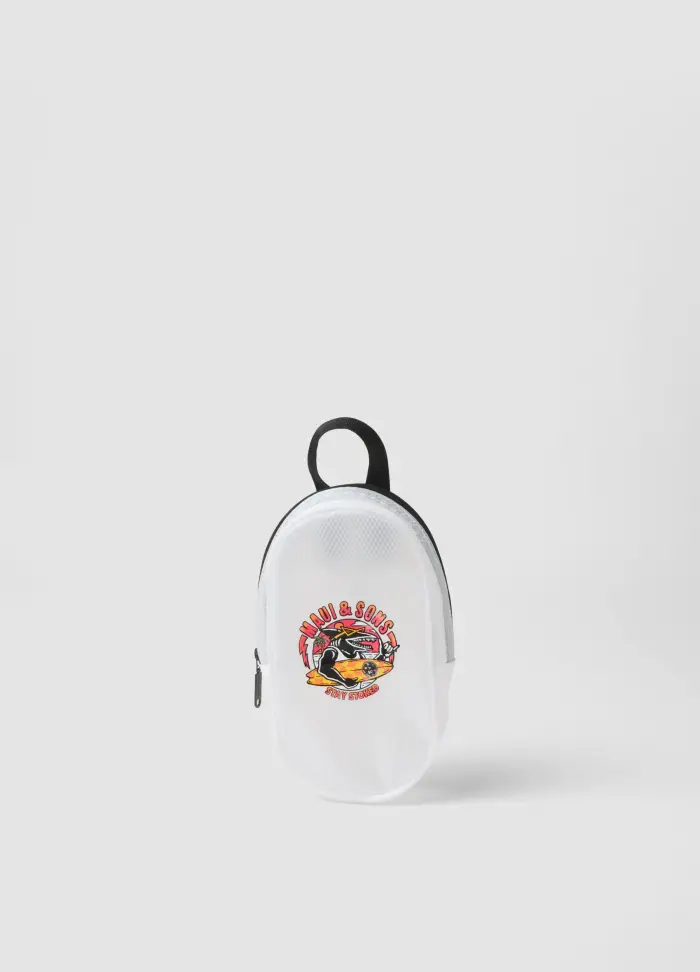 Porta Costume Trasparente Con Chiusura A Zip, Uomo, Bianco