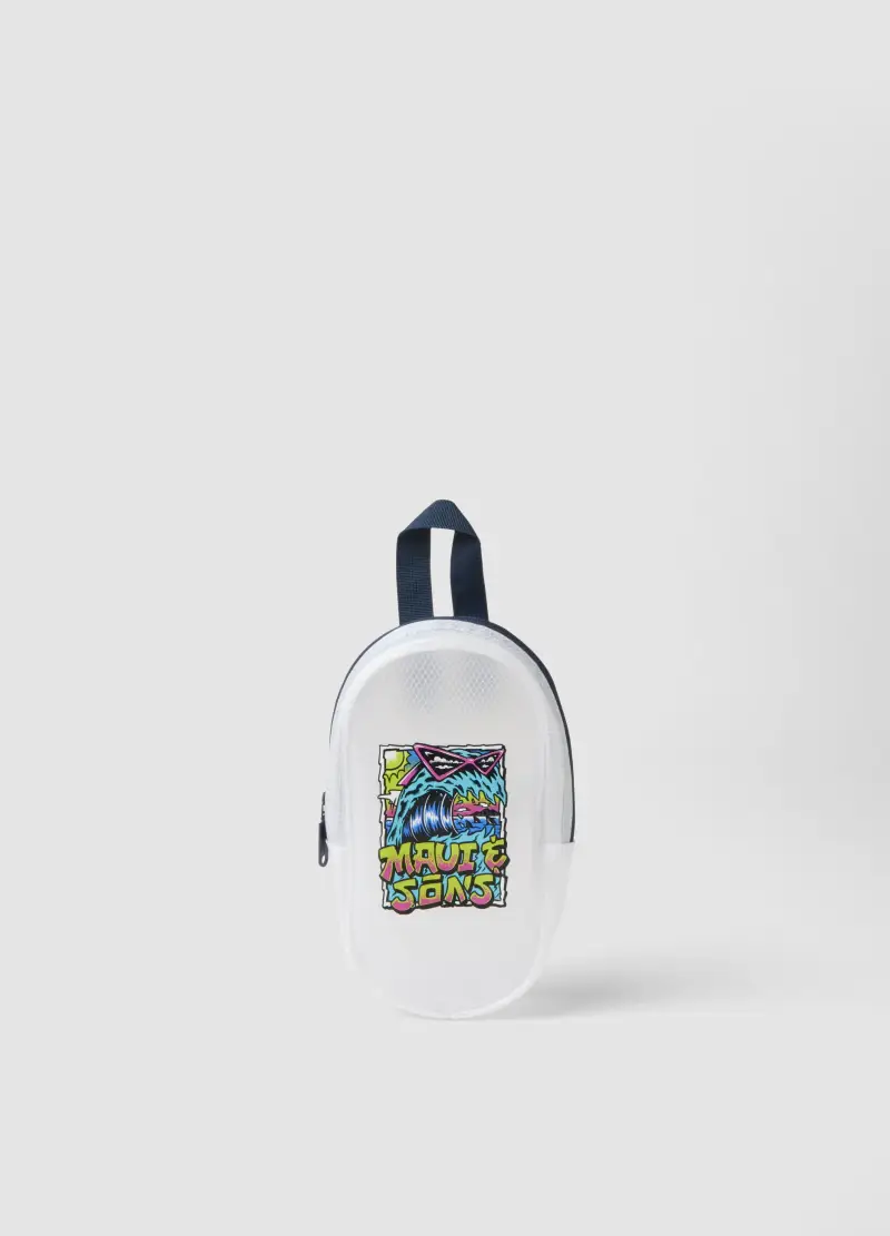 MAUI Porta Costume Trasparente Con Chiusura A Zip, Uomo, Bianco