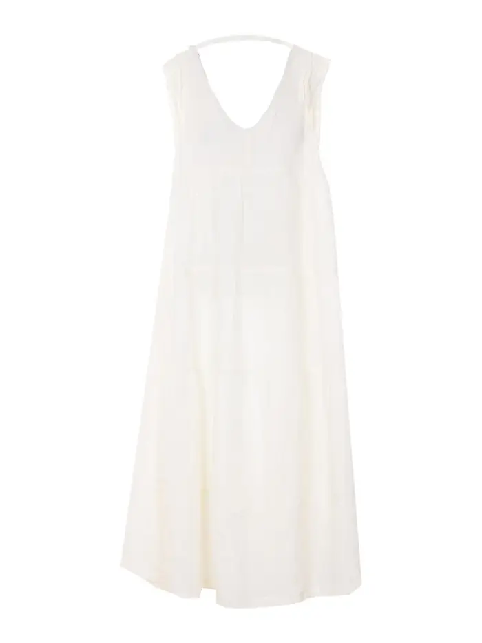 Vestito lungo bianco sporco