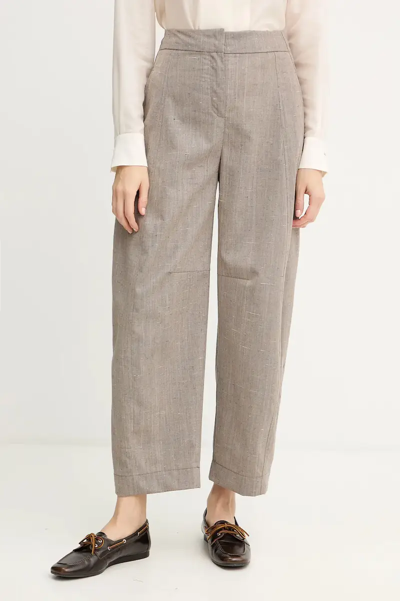 Max&Co pantaloni in misto lana donna colore beige 2526136023200
