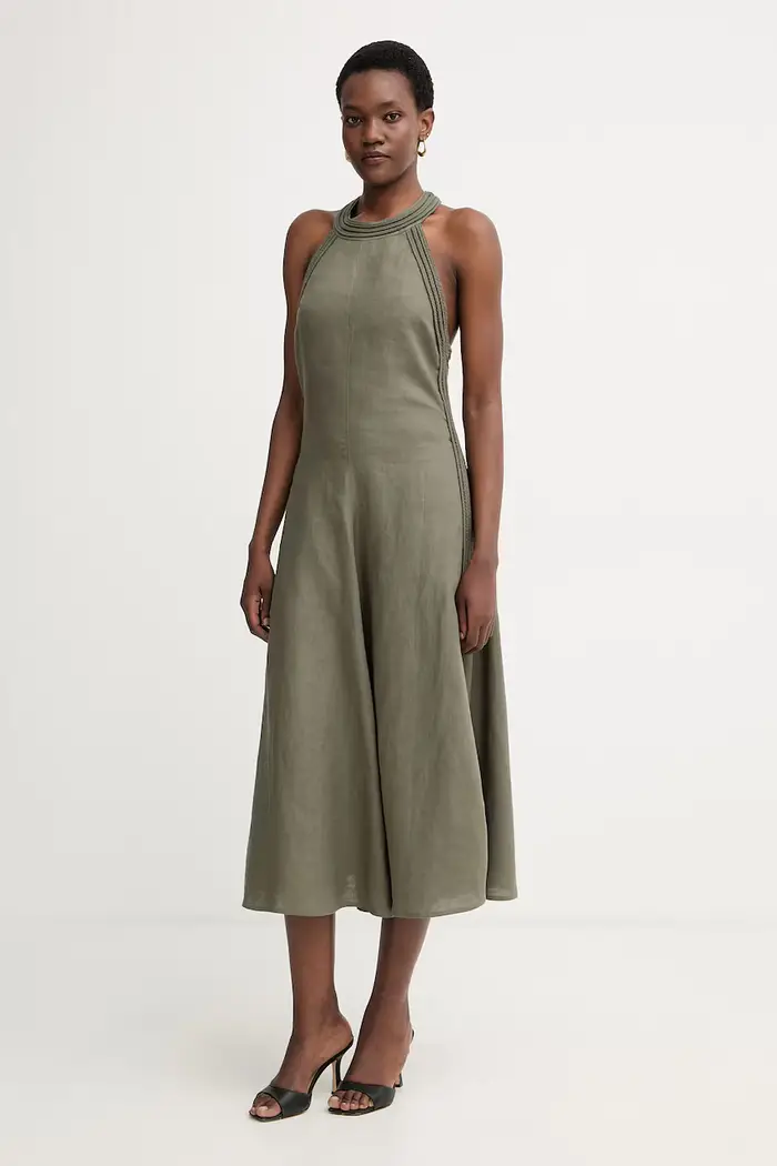 Max&Co vestito in lino MCOCARABO Verde