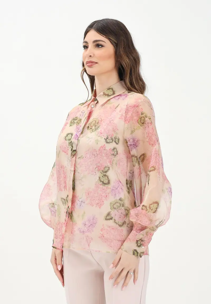Max Mara Camicia a manica lunga avorio da donna con stampa floreale