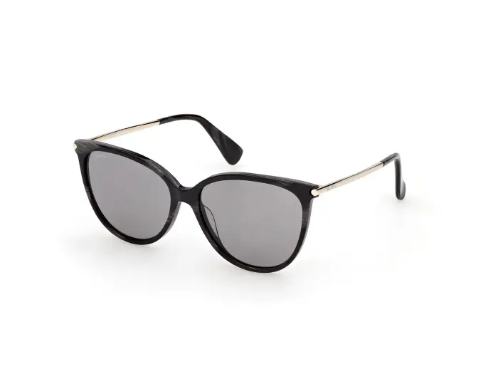 Max Mara Donna MM0201 63A Occhiali da sole Nero Fumo Squadrata Normale