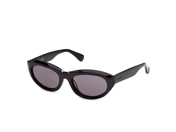 Max Mara Donna MM0203 01A Occhiali da sole Nero Fumo Geometrica Normale