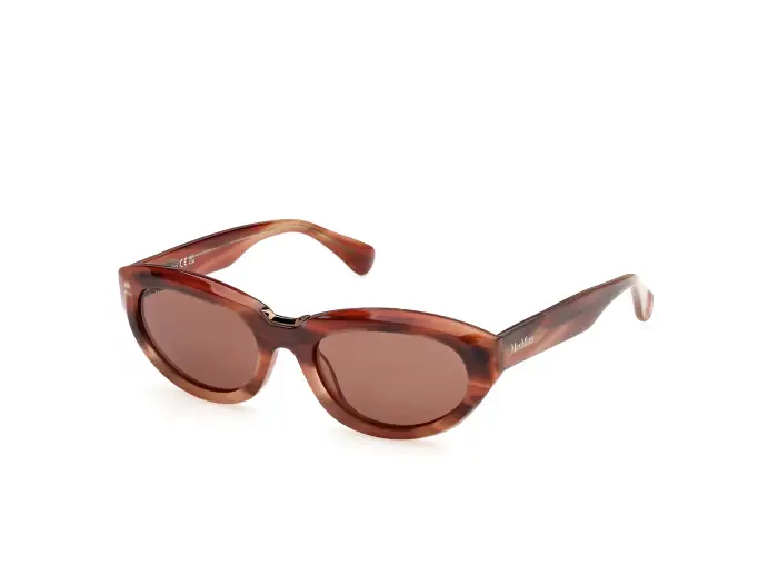 Max Mara Donna MM0203 68E Occhiali da sole Rosso Marrone Geometrica Normale