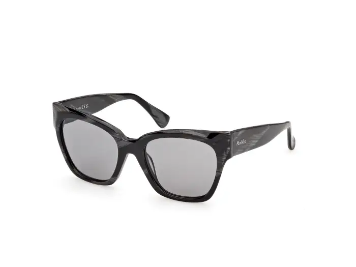 Max Mara Donna MM0204 63A Occhiali da sole Nero Fumo Squadrata Normale