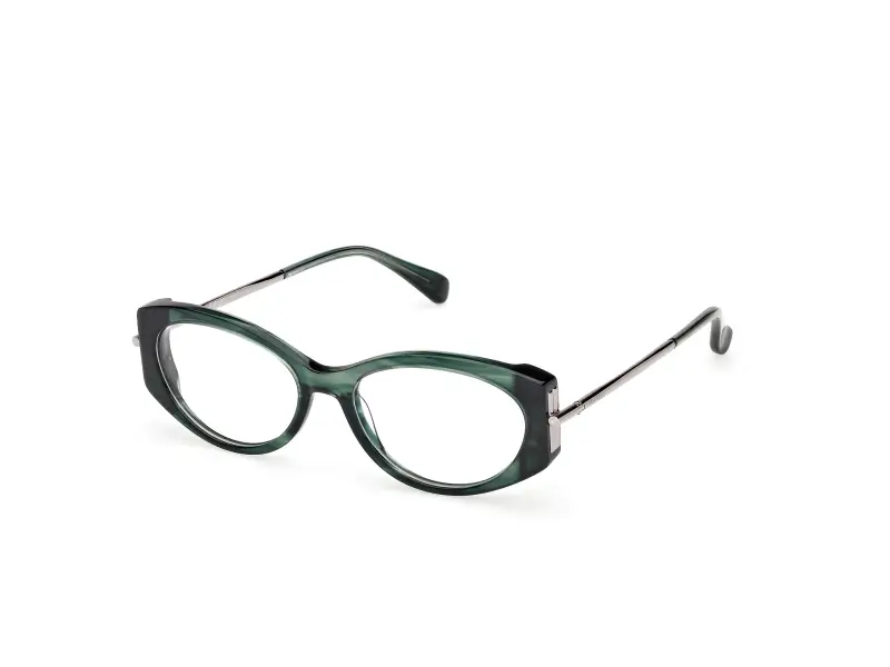 Max Mara Donna MM5204 098 Montature da vista Acetato Verde Rotonda Normale