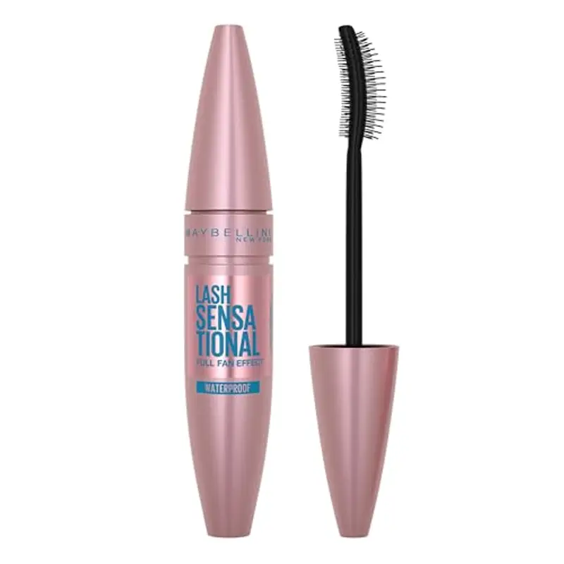 MAYBELLINE New York Mascara Ciglia Sensazionali, Volumizzante, Effetto Ventaglio sulle Ciglia, Resistente all'Acqua, Nero
