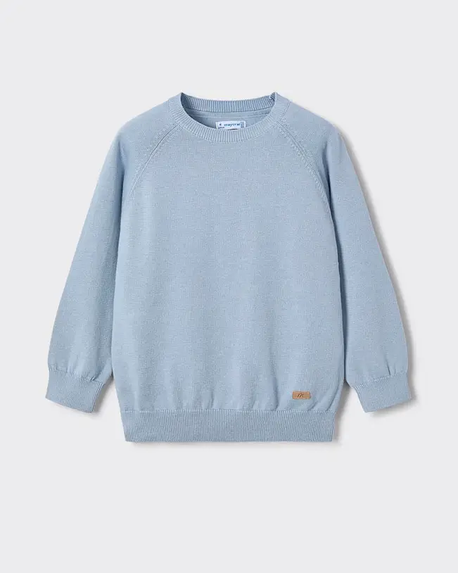 Maglioncino Mayoral azzurro girocollo in puro cotone