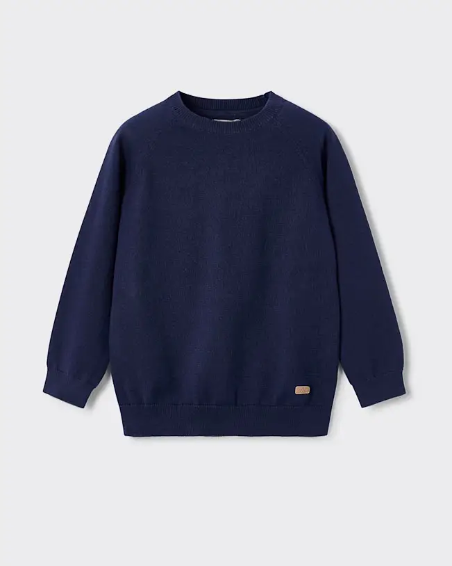 Maglioncino Mayoral blu girocollo in puro cotone