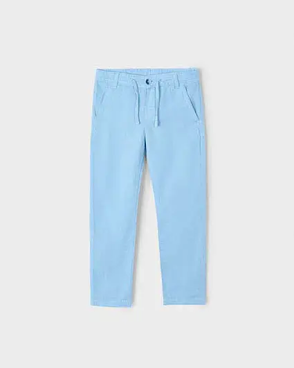 Pantalaccio azzurro Mayoral in misto cotone e lino