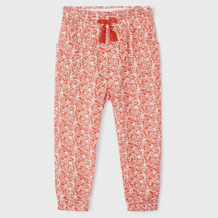 Mayoral Pantalone baggy stampato con polso 3508 bambina arancio