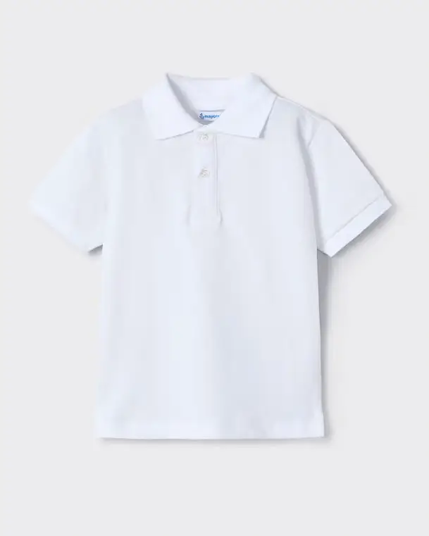 Polo bianca Mayoral mezza manica in puro cotone