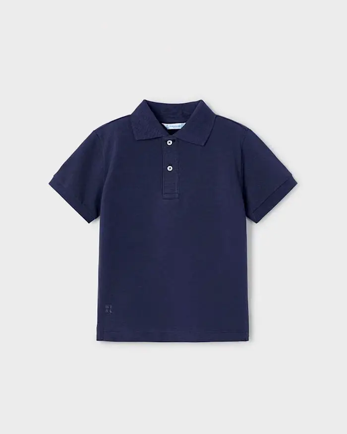 Polo blu Mayoral mezza manica in puro cotone