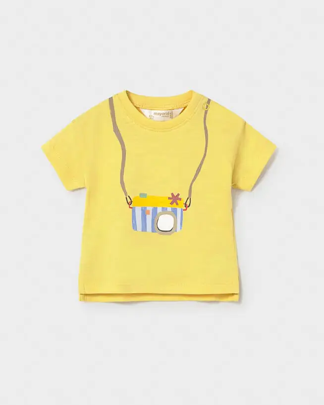 Mayoral T-shirt bianca in puro cotone con stampa safari
