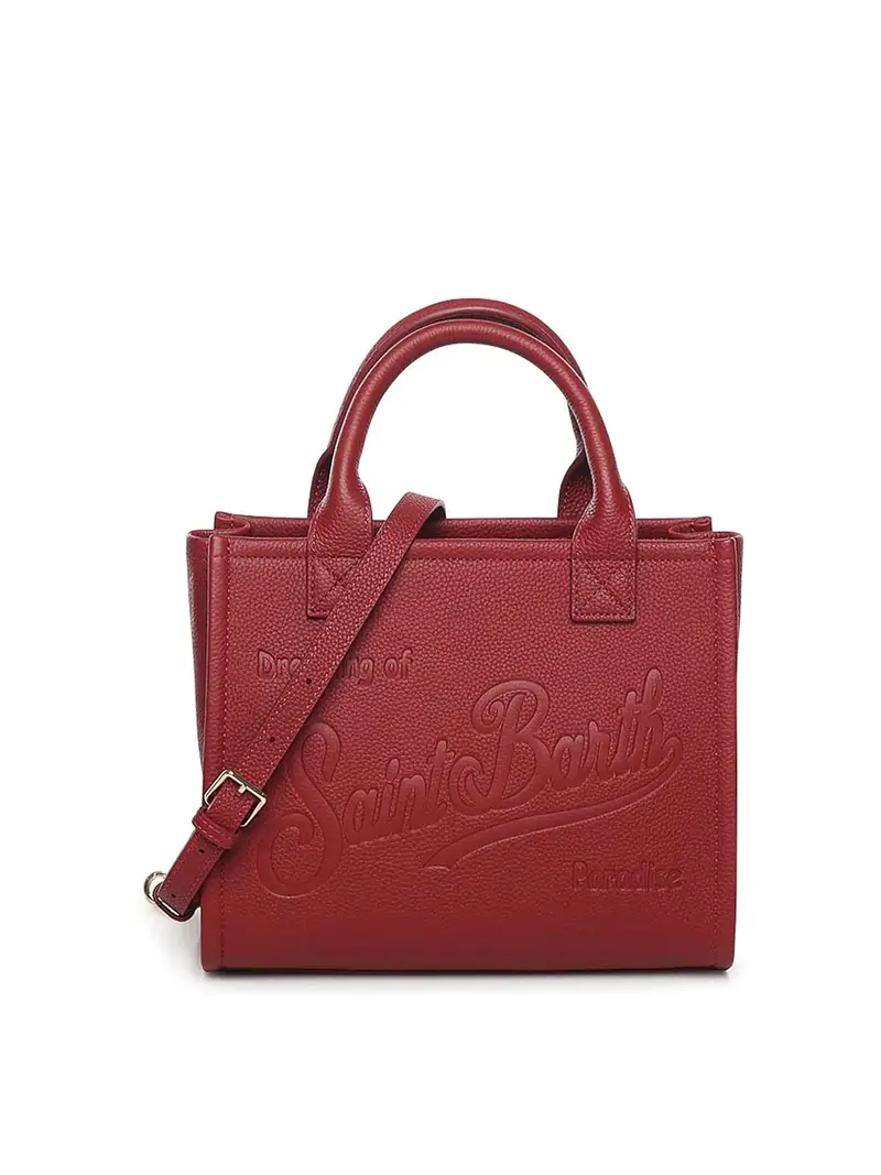Mc2 Saint Barth Borsa da toilette midi in pelle Rosso Scuro