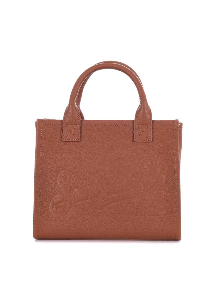 Borsa Shopping in Pelle Martellata Marrone