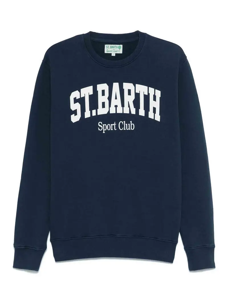 Mc2 Saint Barth Felpa di cotone con stampa Nero