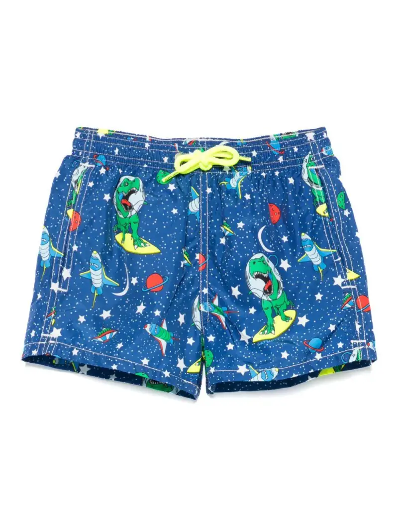 MC2 SAINT BARTH KIDS Costume jean lighting blu con fantasia all-over