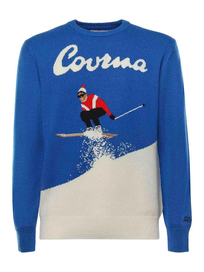 Mc2 Saint Barth Maglia in Misto Cashmere Courma Blu