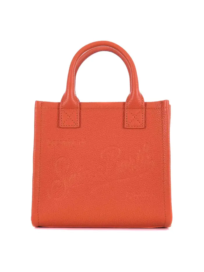 Shopping in pelle martellata Arancione