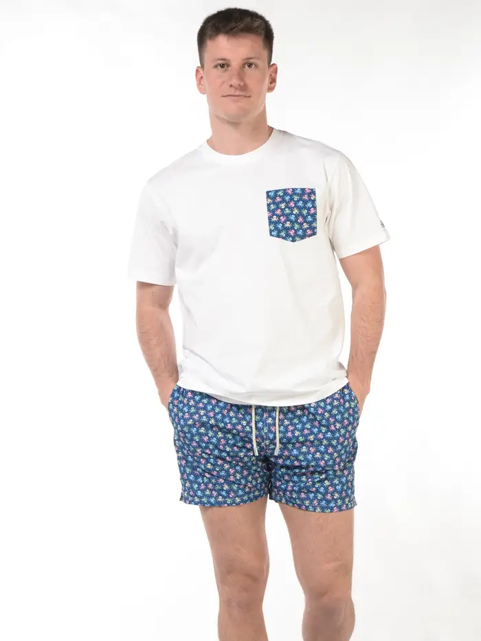 t Shirt da uomo Mc2 Saint Barth con tasca polpy Bianco