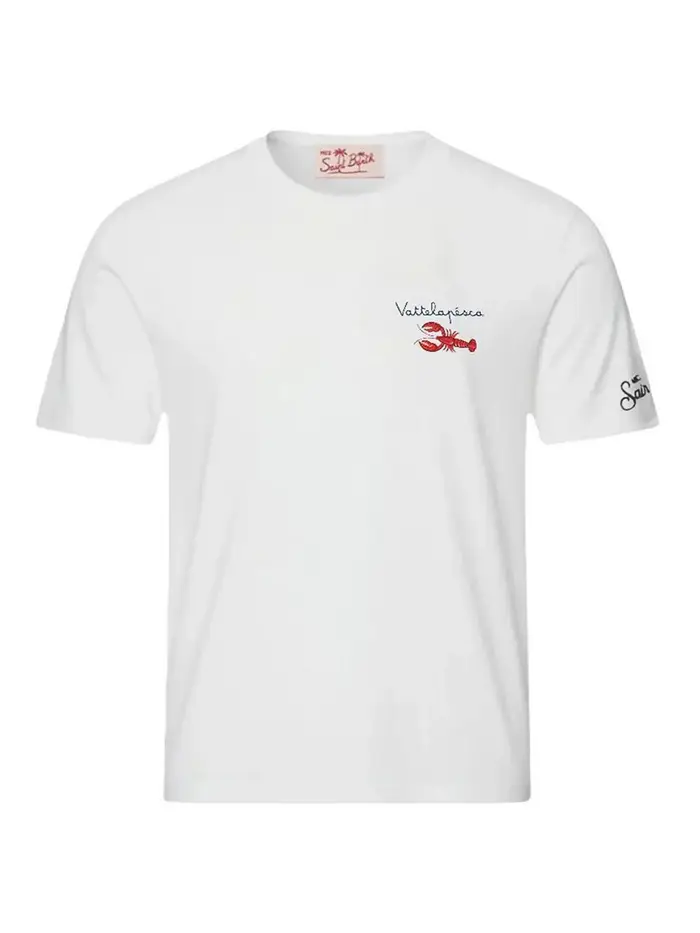 Mc2 Saint Barth T-shirt uomo Portofino in cotone Bianco