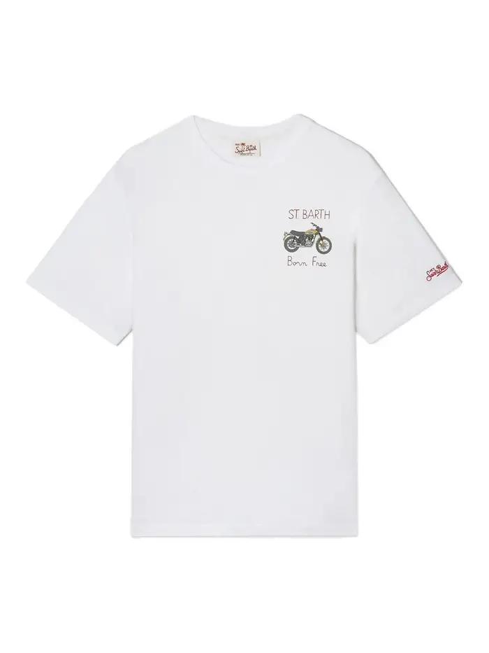Mc2 Saint Barth T-shirt uomo Portofino in cotone Bianco