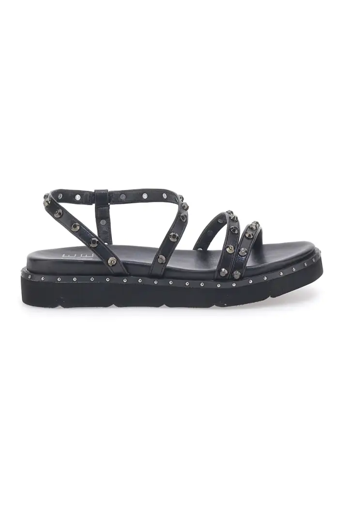 Sandali Neri con Flatform e Borchie ME & ME 670 [NERO]