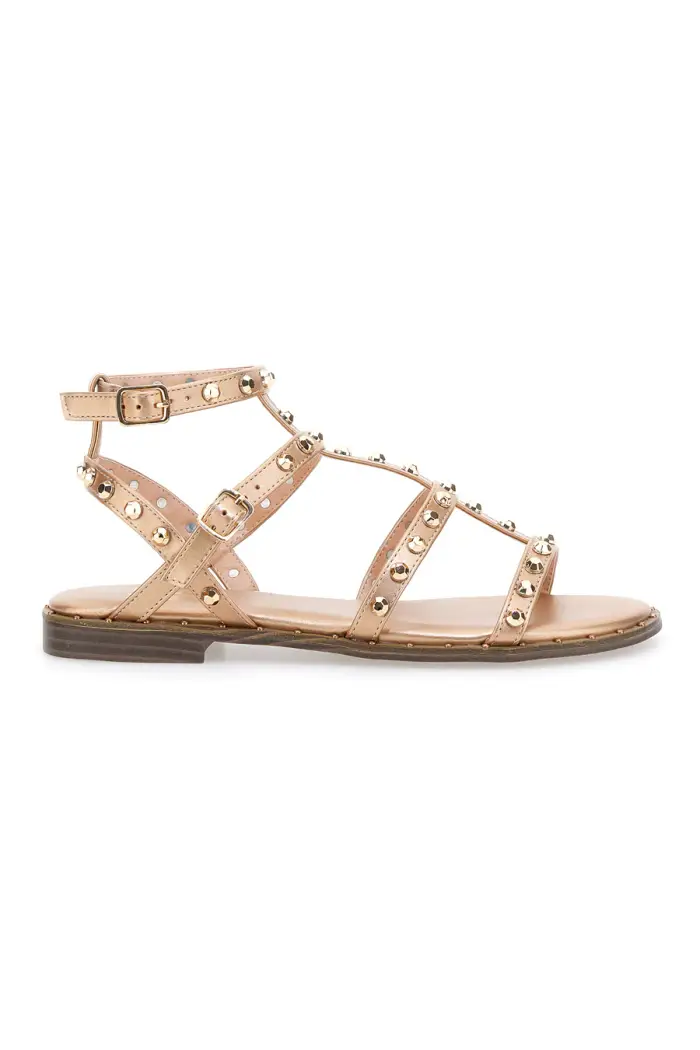 Sandali oro rosa con borchie e cinturino alla caviglia Me & Me 1663 [ROSA ORO]
