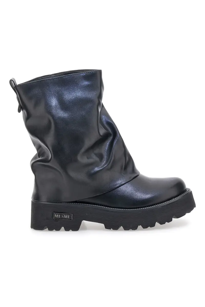 ME & ME Stivali neri con gambale morbido e suola carrarmato 3014 [NERO]