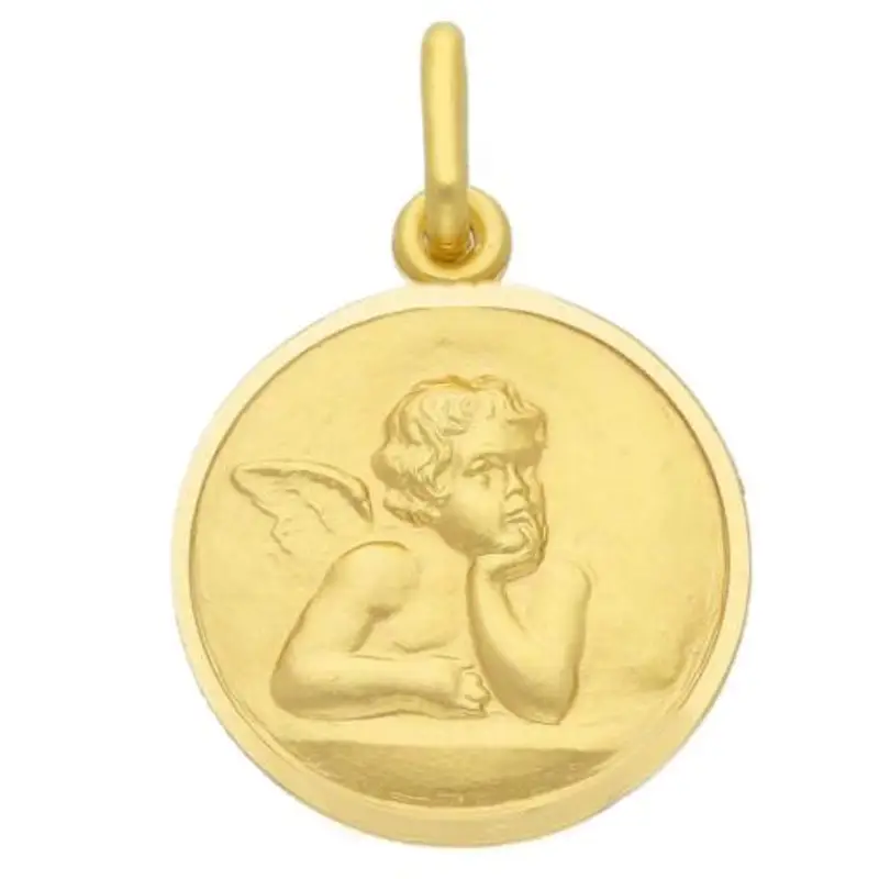 medaglie religiose medaglia religiosa in oro con angelo cherubino 17 mm