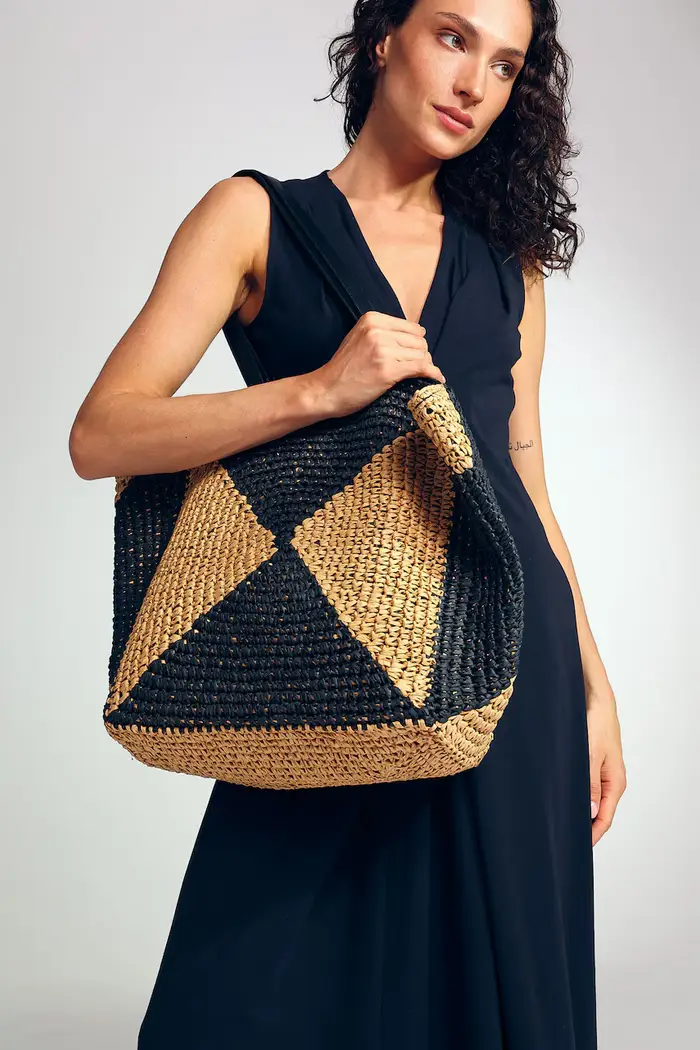 Medicine borsa cestino da donna intrecciata Multicolore
