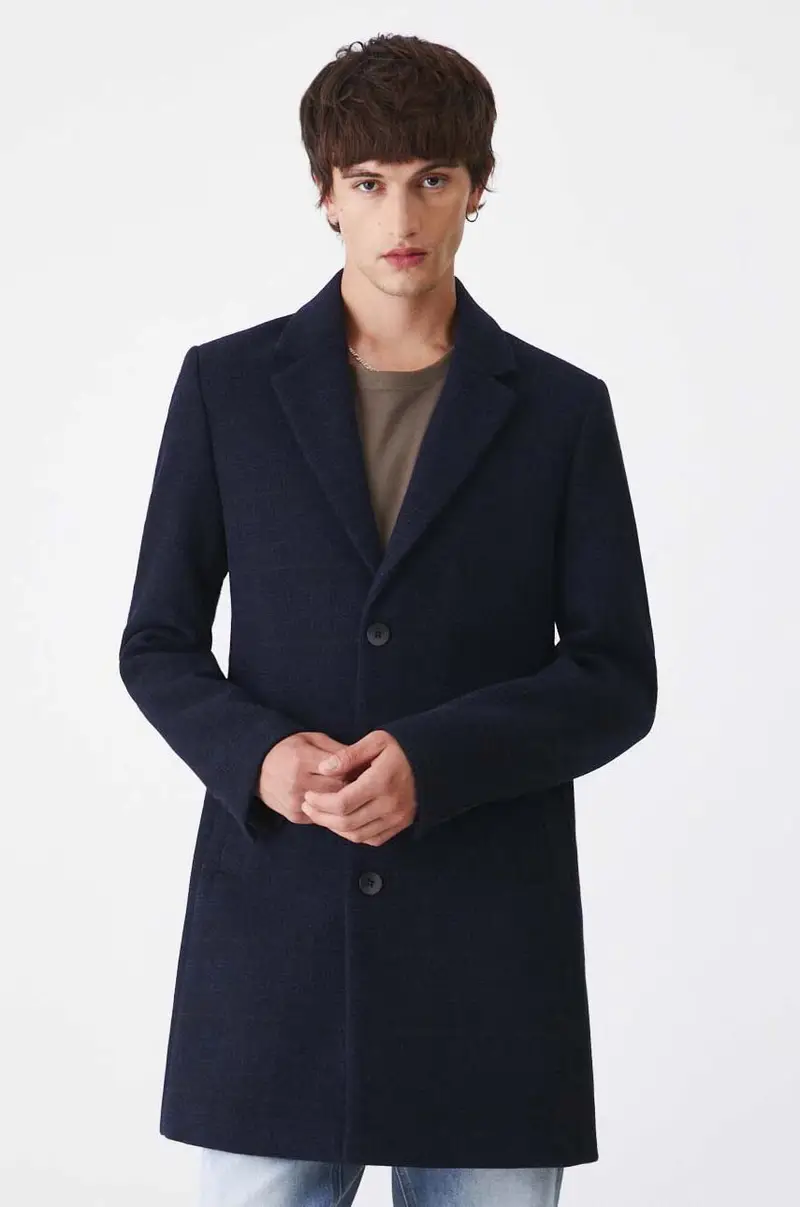 Medicine cappotto con aggiunta di lana Blu navy