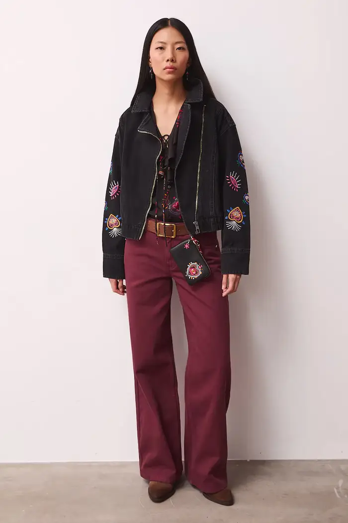 Medicine giacca di jeans in cotone Nero