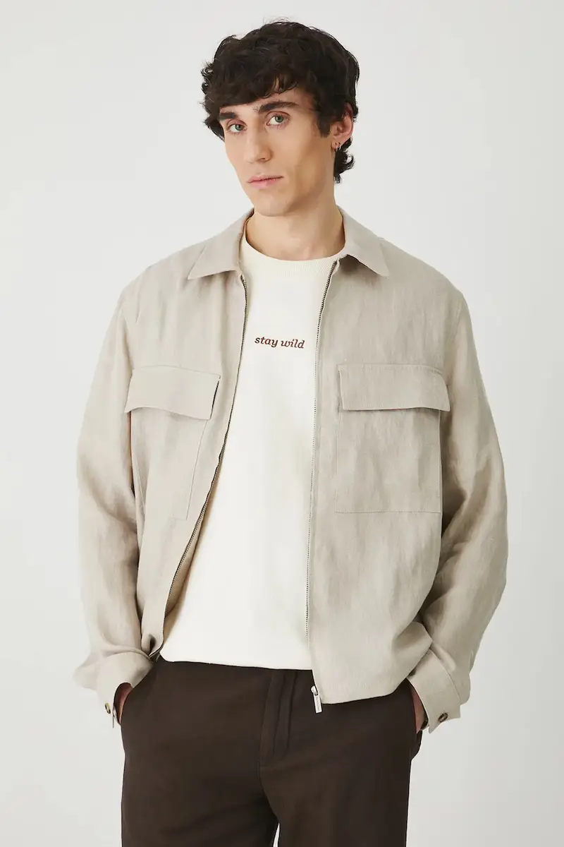 Medicine giacca in lino uomo colore beige