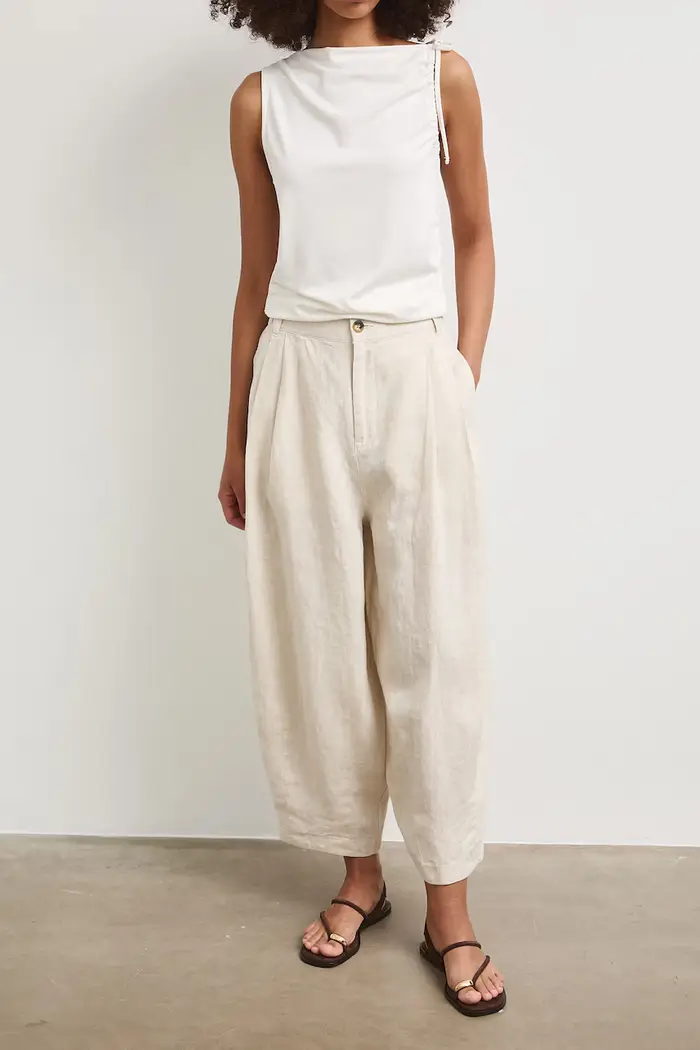 Medicine pantaloni slouchy da donna in lino Beige