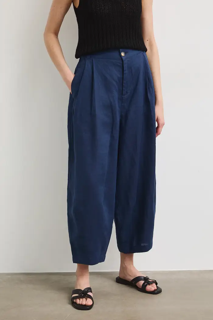 Medicine pantaloni slouchy da donna in lino Blu navy