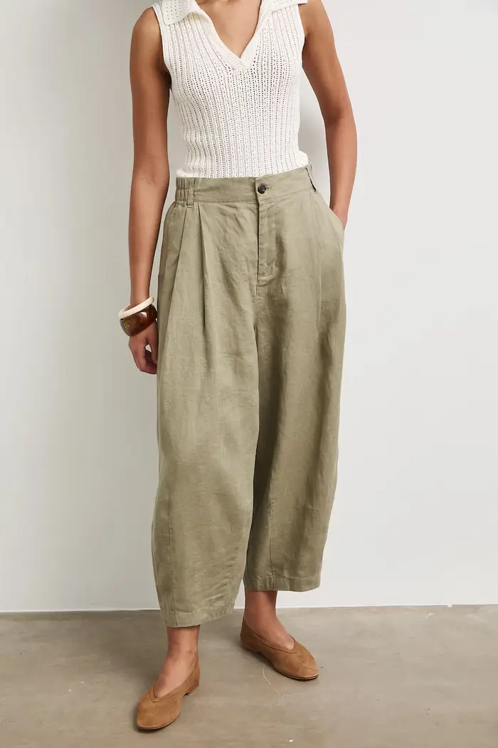 Medicine pantaloni slouchy da donna in lino Verde