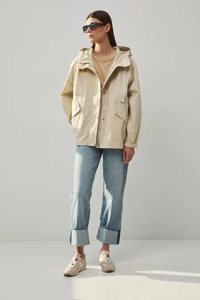 Medicine parka da donna in cotone Beige