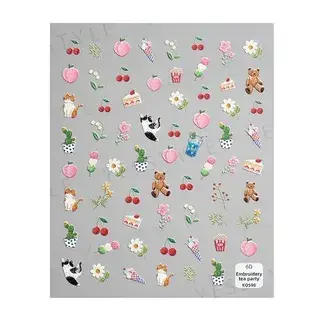 Embossed Nail Stickers A 1 pc